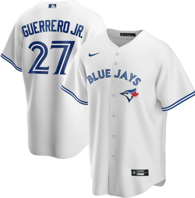 Men's Toronto Blue Jays #27 Vladimir Guerrero Jr. White Cool Base Stitched Jersey